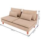 Sofá 3 Lugares Merkel Linho Bege