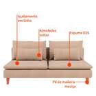 Sofá 3 Lugares Merkel Linho Bege