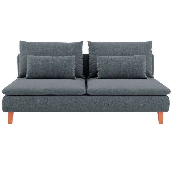 Sofá 3 Lugares Merkel Linho Cinza