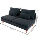 Sofá 3 Lugares Merkel Linho Grafite