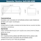 Sofá 3 Lugares Mh-4205 Herval 203 Cm (larg) Madeira Maciça Es