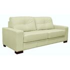 Sofá 3 Lugares Milão 200cm Couro Off White - Gran Belo