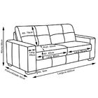 Sofá 3 Lugares Milão 200cm Couro Off White - Gran Belo