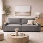 Sofá 3 Lugares Moderno Contemporâneo Sala Recepção Suede Cinz