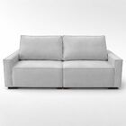 Sofá 3 Lugares Moderno Contemporâneo Sala Recepção Suede Cinza