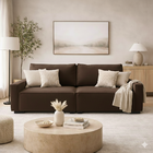 Sofá 3 Lugares Moderno Contemporâneo Sala Recepção Suede Marr