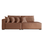 Sofá 3 Lugares Modulado Chaise Almofada Solta Molas Isa Bd Li