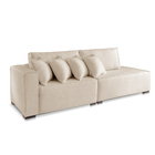 Sofá 3 Lugares Modulado com Chaise Isa BE Linho Bege Claro 2,