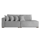 Sofá 3 Lugares Modulado com Chaise Isa BE Linho Cinza Medio 2