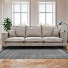 Sofá 3 Lugares Modular Boma 2,40m Boucle Bege Claro Sofá Inbox