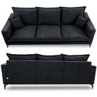 Sofá 3 Lugares Modular Boma 2,40m Boucle Cinza Escuro Sofá In