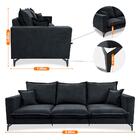 Sofá 3 Lugares Modular Boma 2,40m Boucle Cinza Escuro Sofá In