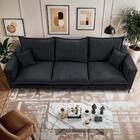 Sofá 3 Lugares Modular Boma 2,40m Boucle Cinza Escuro Sofá In