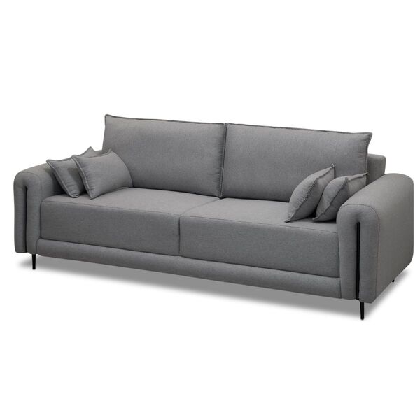 Sofá 3 Lugares Molas Ensacadas Arthur 210cm Linho - Cinza