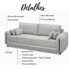 Sofá 3 Lugares Molas Ensacadas Arthur 230cm Veludo - Cinza Cl