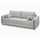 Sofá 3 Lugares Molas Ensacadas Arthur 230cm Veludo - Cinza Cl