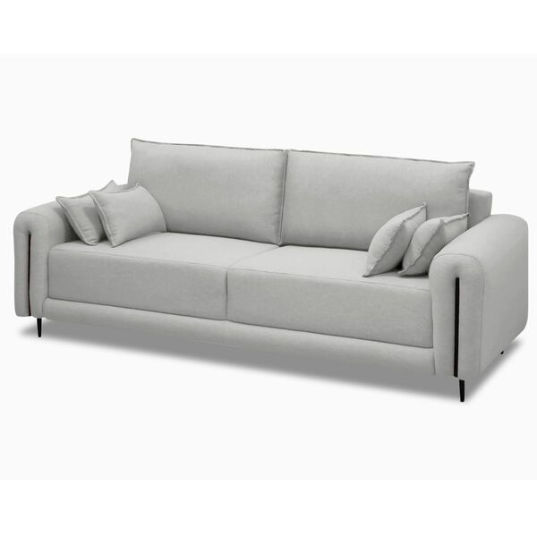 Sofá 3 Lugares Molas Ensacadas Arthur 230cm Veludo - Cinza Cl