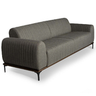 Sofá 3 Lugares Molino Linho Cinza C-416 Base Fixa De Madeira