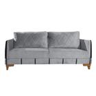 Sofá 3 Lugares Mônaco Veludo 200cm Kero Konforto Cinza