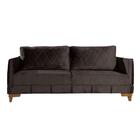 Sofá 3 Lugares Mônaco Veludo 200cm Kero Konforto Marrom