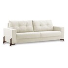 Sofá 3 Lugares Muy Com 2,00m Em Linho E Pés De Madeira - Linh