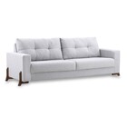 Sofá 3 Lugares Muy Com 2,00m Em Linho E Pés De Madeira - Linh