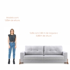 Sofá 3 Lugares Muy Com 2,00m Em Linho E Pés De Madeira - Linh