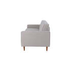 Sofá 3 Lugares Nairóbi - Nozes E Tecido Cinza Claro - Meu Móv