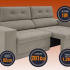 Sofá 3 Lugares Net Gaia Assento Retrátil E Reclinável Areia 2