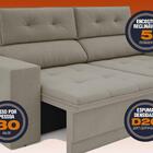 Sofá 3 Lugares Net Gaia Assento Retrátil E Reclinável Areia 2