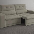 Sofá 3 Lugares Net Gaia Assento Retrátil E Reclinável Areia 2