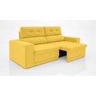 Sofá 3 Lugares Net Gaia Assento Retrátil E Reclinável Canario