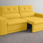 Sofá 3 Lugares Net Gaia Assento Retrátil E Reclinável Canario