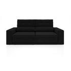 Sofá 3 Lugares Net Gaia Assento Retrátil E Reclinável Preto 2