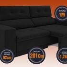 Sofá 3 Lugares Net Gaia Assento Retrátil E Reclinável Preto 2