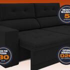 Sofá 3 Lugares Net Gaia Assento Retrátil E Reclinável Preto 2