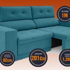 Sofá 3 Lugares Net Gaia Assento Retrátil E Reclinável Turques