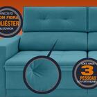 Sofá 3 Lugares Net Gaia Assento Retrátil E Reclinável Turques