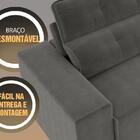 Sofá 3 Lugares Net Jaguar Assento Retrátil E Reclinável Cinza