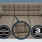 Sofá 3 Lugares Net Jobim Assento Retrátil E Reclinável Capucc