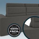 Sofá 3 Lugares Net Jobim Assento Retrátil E Reclinável Cinza