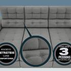 Sofá 3 Lugares Net Jobim Assento Retrátil E Reclinável Grafit