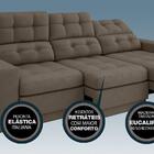 Sofá 3 Lugares Net Jobim Assento Retrátil E Reclinável Marrom