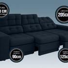 Sofá 3 Lugares Net Jobim Assento Retrátil E Reclinável Petrol