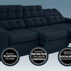 Sofá 3 Lugares Net Jobim Assento Retrátil E Reclinável Petrol