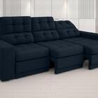 Sofá 3 Lugares Net Jobim Assento Retrátil E Reclinável Petrol