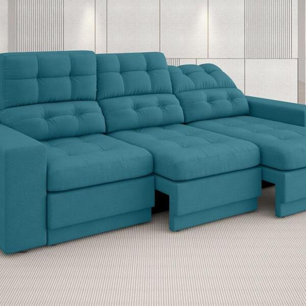 Sofá 3 Lugares Net Jobim Assento Retrátil E Reclinável Turque