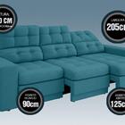 Sofá 3 Lugares Net Jobim Assento Retrátil E Reclinável Turque