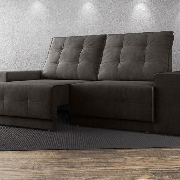 Sofá 3 Lugares Net Logan Assento Retrátil E Reclinável Chocol