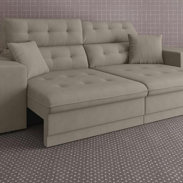 Sofá 3 Lugares Net Prestige Assento Retrátil E Reclinável Are